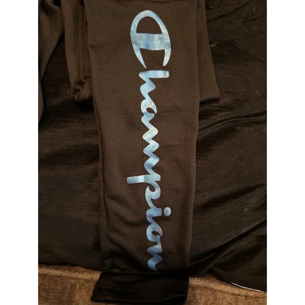 Champion Authentic Athleticwear Youth Leggings Size S Black Classic Script Leg